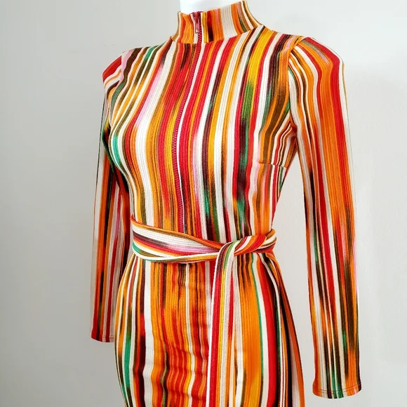 Akira Striped Long Sleeve Muti Color Top. - Picture 2 of 8
